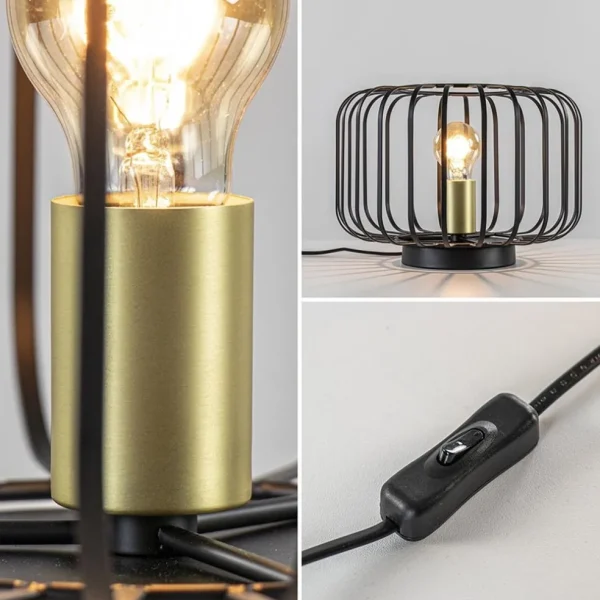 moderne_tafellamp_zwart_m_2.webp Cheap Straluma Moderne tafellamp zwart met brons