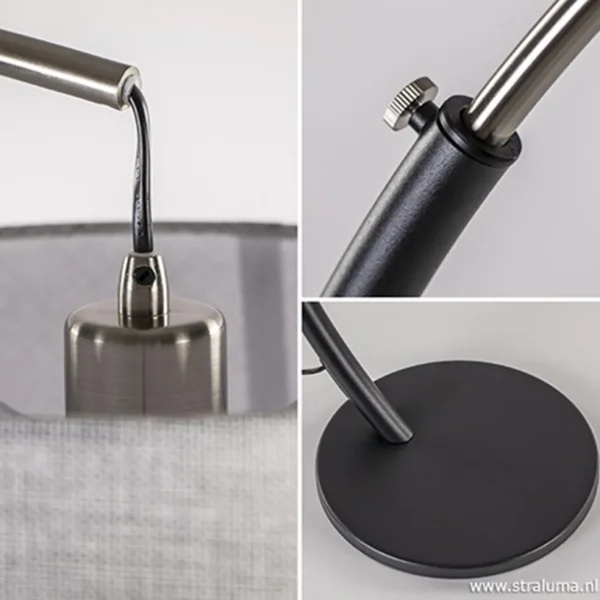 New Straluma Moderne tafellamp zwart nikkel incl. kap
