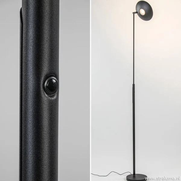 Clearance Straluma Moderne uplighter zwart met dimbaar LED