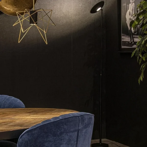 Clearance Straluma Moderne uplighter zwart met dimbaar LED