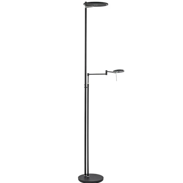 Store Straluma Moderne uplighter/leeslamp zwart met smoke glas