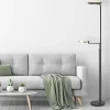 Store Straluma Moderne uplighter/leeslamp zwart met smoke glas