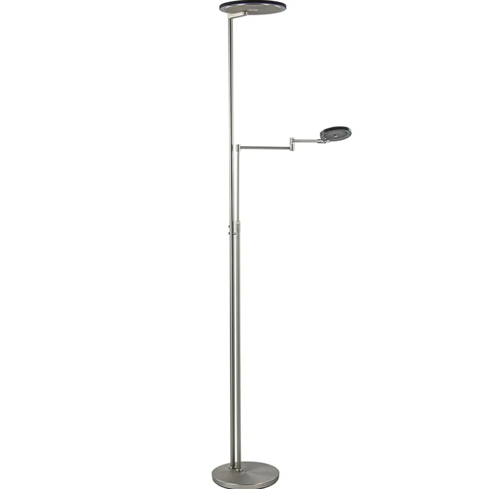 moderne_vloerlamp_uplight_0.webp Store Straluma Moderne vloerlamp uplighter staal met smoke glas