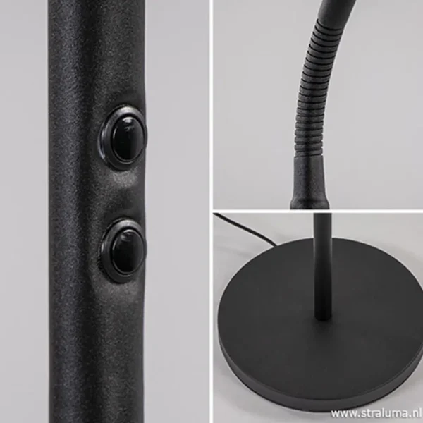 Hot Straluma Moderne vloerlamp zwart met dimbaar LED