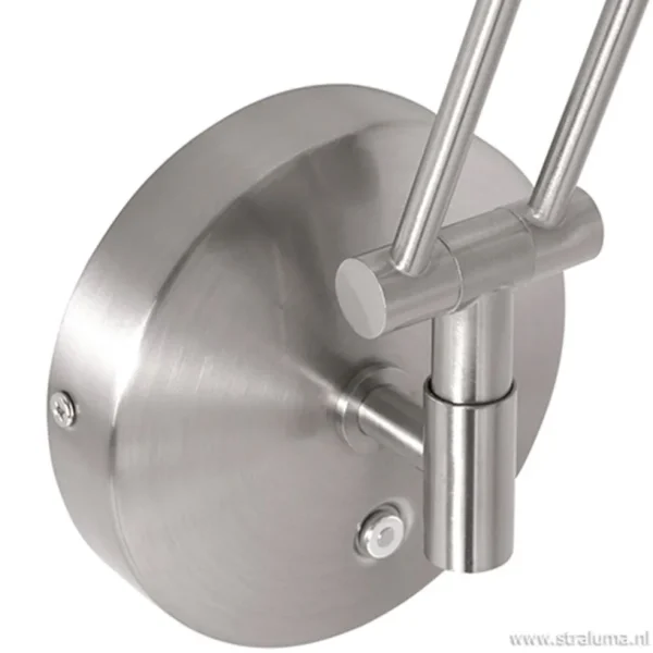 moderne_wandlamp_staal_me_2.webp Shop Straluma Moderne wandlamp staal met dimbaar LED