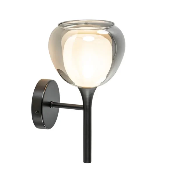 moderne_wandlamp_zwart_me_0-3.webp Cheap Straluma Moderne wandlamp zwart met smoke glas