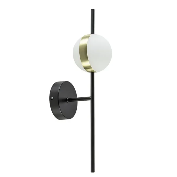 moderne_wandlamp_zwart_me_0.webp Online Straluma Moderne wandlamp zwart met witte bol incl LED