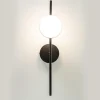 moderne_wandlamp_zwart_me_2.webp Online Straluma Moderne wandlamp zwart met witte bol incl LED