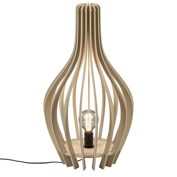 naturel_houten_tafelvloer_1.webp Flash Sale Straluma Naturel houten tafel/vloerlamp kegel met zwart