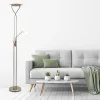 Best Sale Straluma Nikkel vloerlamp met LED uplighter en leeslamp