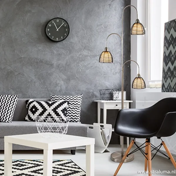 nikkel_vloerlamp_met_zwar_4.webp Store Straluma Nikkel vloerlamp met zwarte draad kapjes