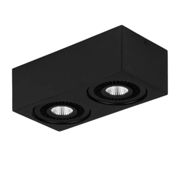 Cheap Straluma Opbouwspot box zwart 2-lichts led