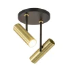 opbouwspot_lichts_rond_zw_1.webp Best Sale Straluma Opbouwspot 2-lichts rond zwart/brass verstelbaar