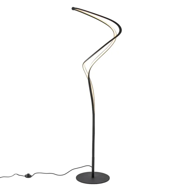 Outlet Straluma Organische vloerlamp zwart met dimbaar LED