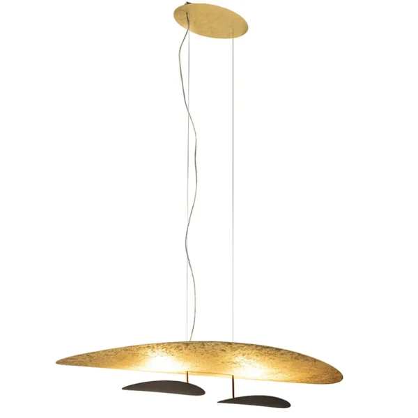 ovale_design_led_hanglamp_1.webp Outlet Straluma Ovale design LED hanglamp goldleaf met zwart