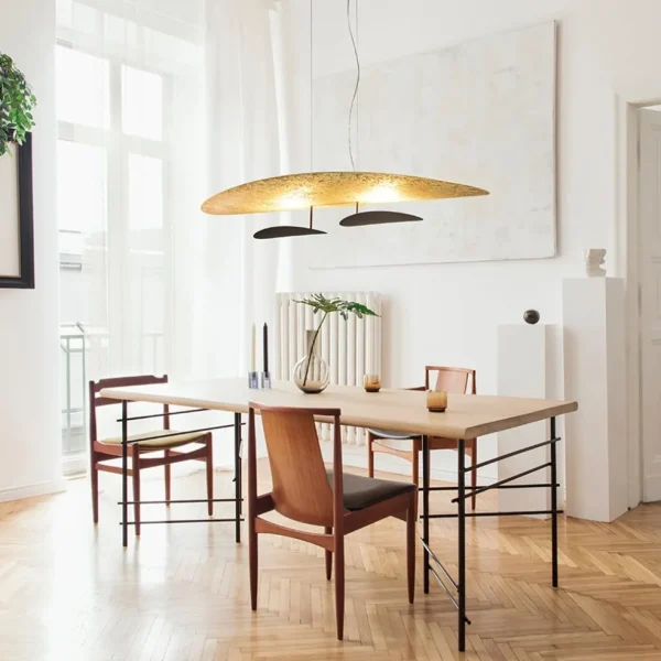 ovale_design_led_hanglamp_4.webp Outlet Straluma Ovale design LED hanglamp goldleaf met zwart