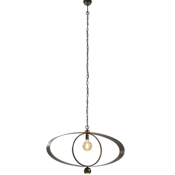ovale_hanglamp_brons_meta_1.webp Sale Straluma Ovale hanglamp brons metaal E27 + GU10