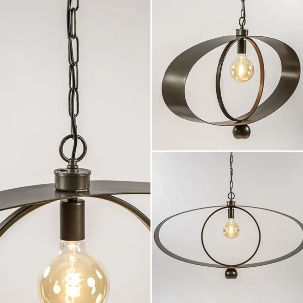 ovale_hanglamp_brons_meta_2.webp Sale Straluma Ovale hanglamp brons metaal E27 + GU10