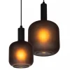 Shop Straluma Ovale 4-lichts hanglamp zwart met mat zwart glas