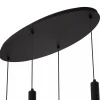 Shop Straluma Ovale 4-lichts hanglamp zwart met mat zwart glas