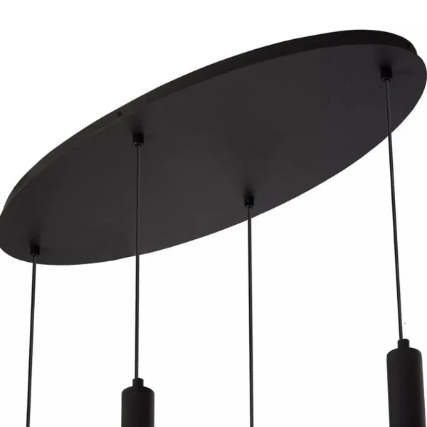 Shop Straluma Ovale 4-lichts hanglamp zwart met mat zwart glas