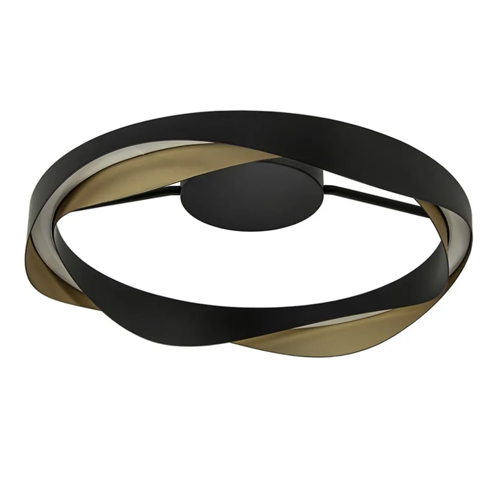 plafondlamp_ascoli_ring_z_0.webp Sale Straluma Plafondlamp Ascoli ring zwart/matgoud