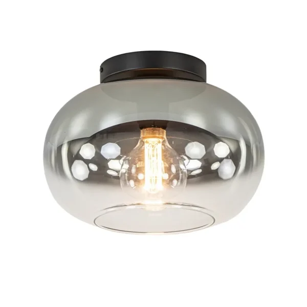 plafondlamp_bellini_zwart_1.webp Discount Straluma Plafondlamp Bellini zwart/smoke gradient glas