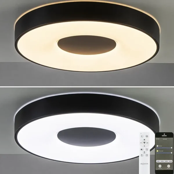 plafondlamp_coin_rond_cm__2.webp Best Straluma Plafondlamp Coin rond 50cm zwart CCT