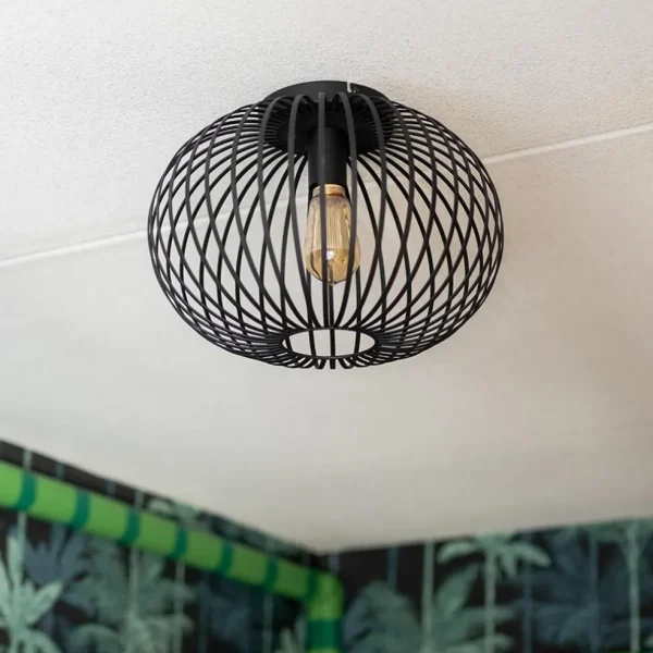 Discount Straluma Plafondlamp donut draad zwart 40cm