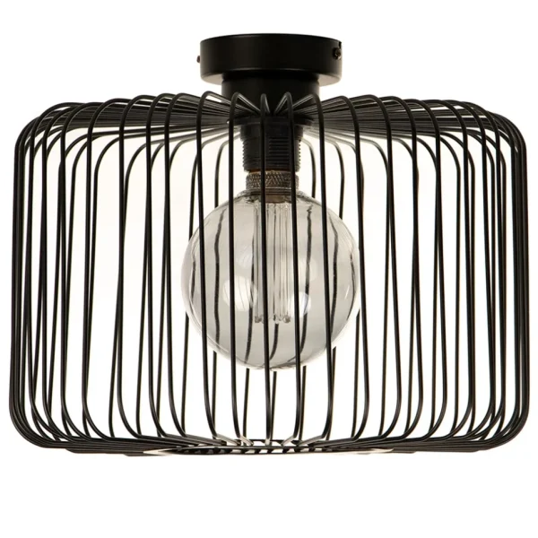 Hot Straluma Plafondlamp draad cilinder zwart 28cm