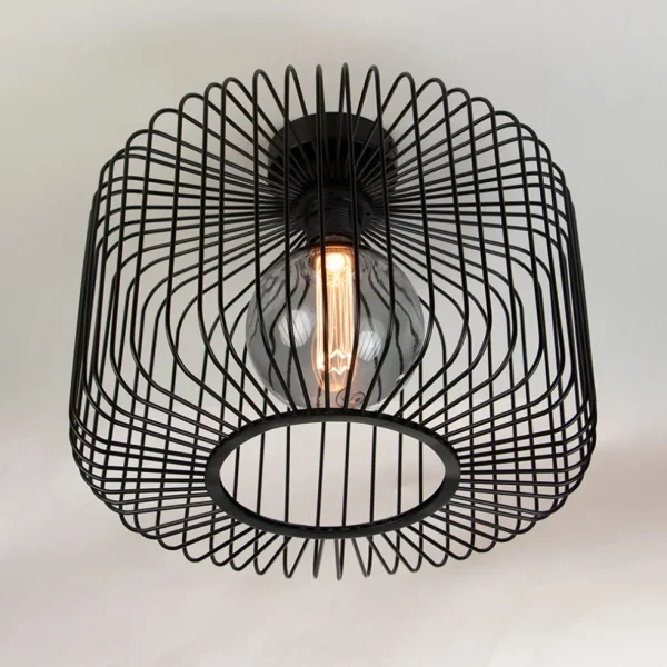Hot Straluma Plafondlamp draad cilinder zwart 28cm