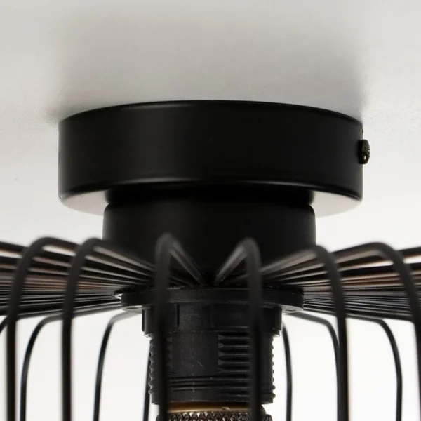 Hot Straluma Plafondlamp draad cilinder zwart 28cm