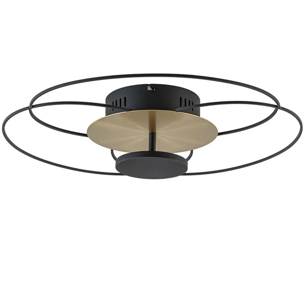 Clearance Straluma Plafondlamp Fiore zwart/goud 3-step dim