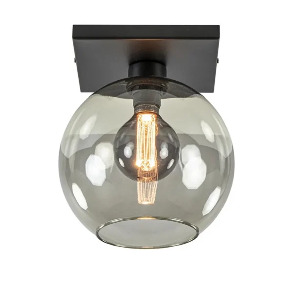 plafondlamp_globe__vierka_1.webp Flash Sale Straluma Plafondlamp Globe 25 vierkant zwart/smoke