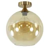 plafondlamp_goud_met_ambe_0.webp Clearance Straluma Plafondlamp goud met amber glazen bol 30 cm