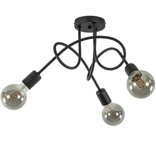 plafondlamp_krul_l_zwart__0.webp Best Straluma Plafondlamp Krul 3L zwart ex. e27 lb.