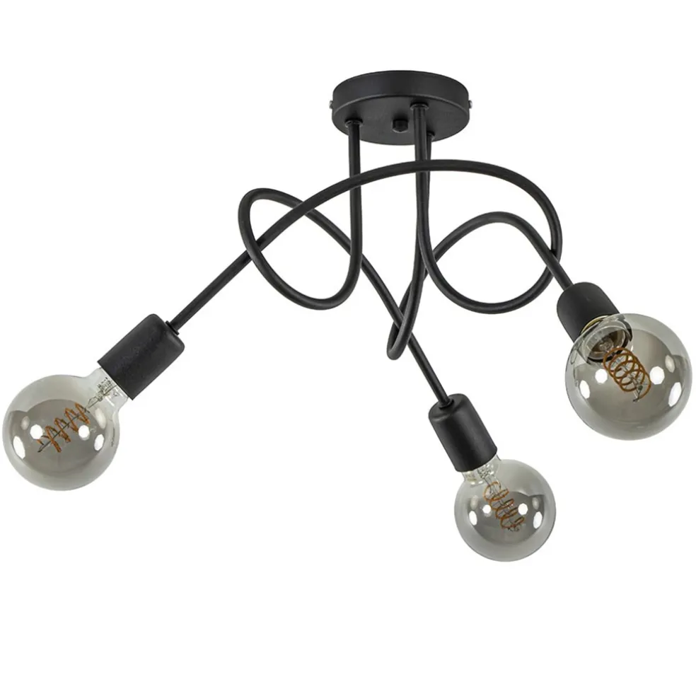 plafondlamp_krul_l_zwart__0.webp Best Straluma Plafondlamp Krul 3L zwart ex. e27 lb.