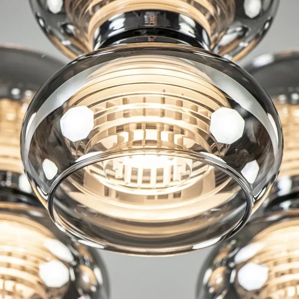 Hot Straluma Plafondlamp 3-L chroom/smoke 3-step dim.