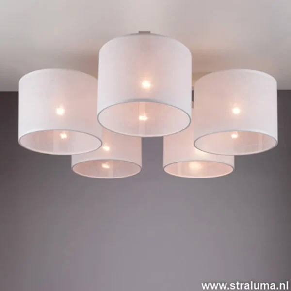 plafondlamp_lichts_houtci_3.webp Shop Straluma Plafondlamp 5-lichts hout/cilinderkap wit