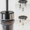 Online Straluma Plafondlamp 3-lichts zwart + helder glas 25cm