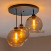 Flash Sale Straluma Plafondlamp 3-lichts zwart + smoke glas 25cm