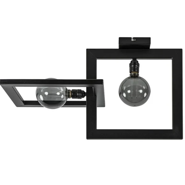 Cheap Straluma Plafondlamp Longa zwart 2xframe vierkant