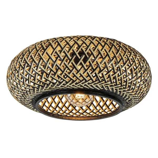 plafondlamp_maze_bamboezw_1.webp Best Straluma Plafondlamp Maze bamboe/zwart 40cm