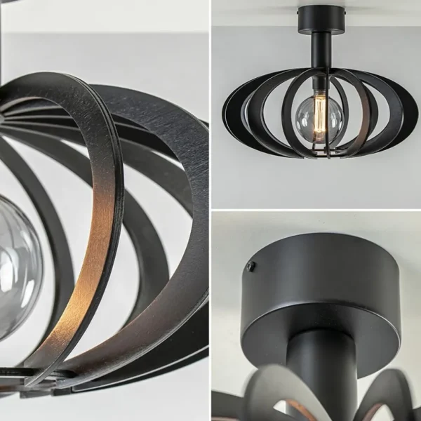 plafondlamp_plywood_zwart_2.webp Discount Straluma Plafondlamp Plywood zwart hout