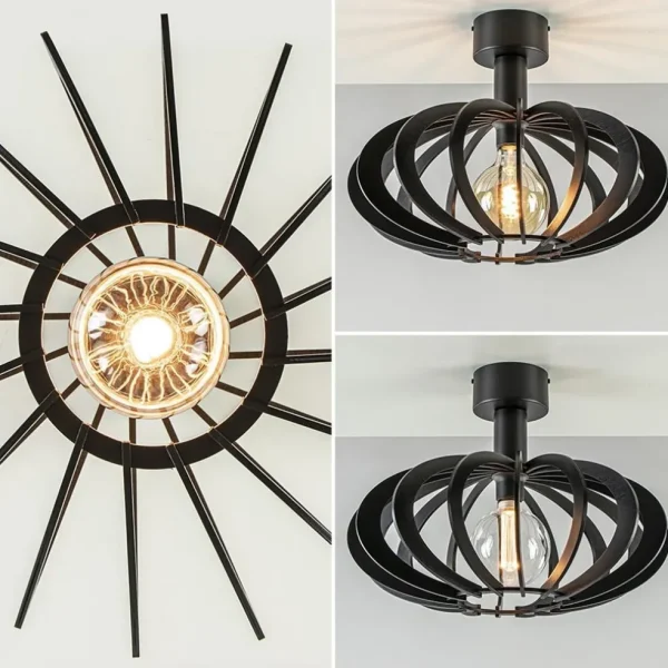plafondlamp_plywood_zwart_3.webp Discount Straluma Plafondlamp Plywood zwart hout