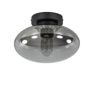 Shop Straluma Plafondlamp Reflexion zwart+smoke glas