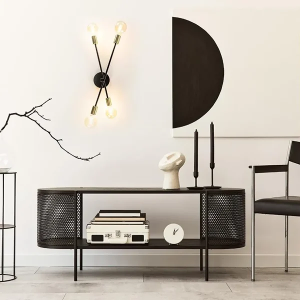 plafondlamp_sticks_l_zwar_4.webp New Straluma Plafondlamp Sticks 4L zwart/goud excl. e27 l.b.