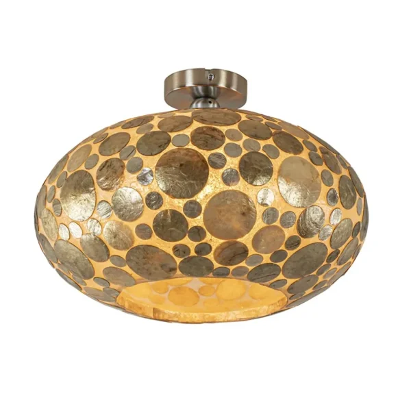 plafondlamp_ufo_goud_sche_1.webp Fashion Straluma Plafondlamp Ufo goud schelpen 40cm