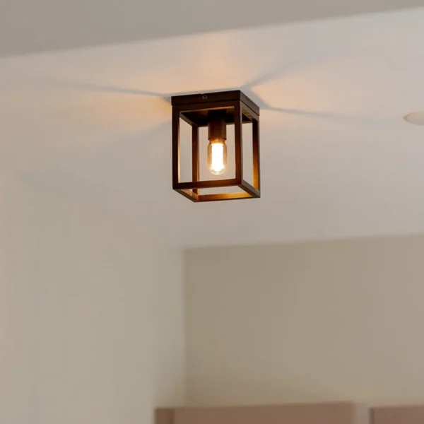 Hot Straluma Plafondlamp vierkant frame klein zwart