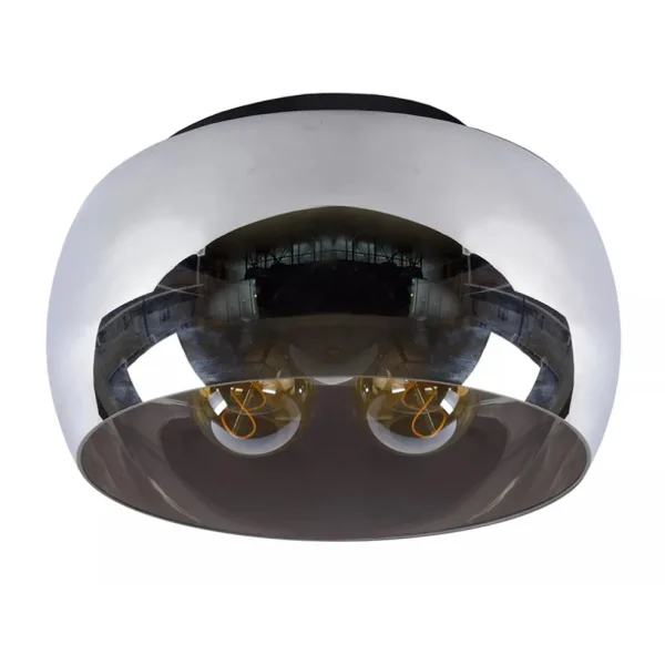 plafondlamp_zwart__smoke__0.webp Best Sale Straluma Plafondlamp zwart + smoke glas 40cm